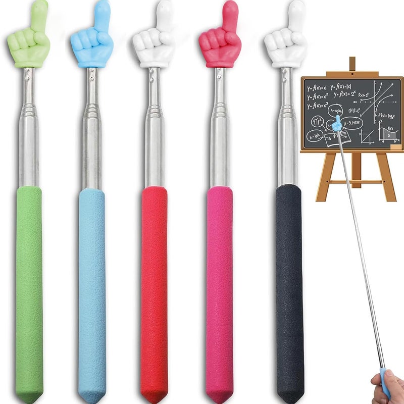 Kamwuld 5Pcs Pointer Finger Stick – Multipurpose Teacher Supplies Pointer Stick,Engaging Colors – Classroom Essentials for Effective Presentations - Image 1